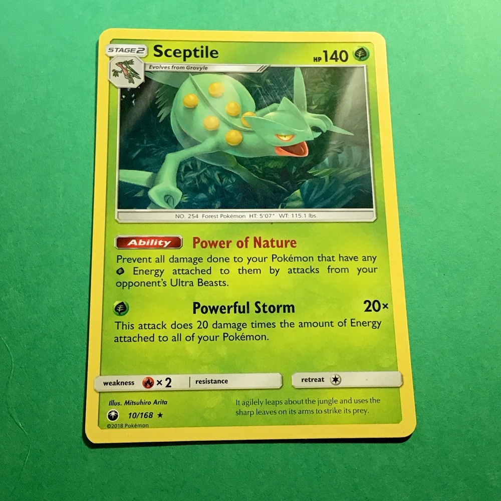 2018 SCEPTILE #10/168 REGULAR FINISH PROMO S&M CELESTIAL STORM CRACKED ICE MINT